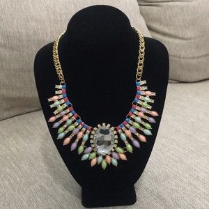 Gorgeous multi color gold big necklace
